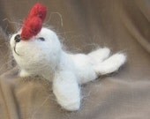 needle felted miniature white seal pup wildlife valentines day doll blythe ooak animal miniature cute waldorf