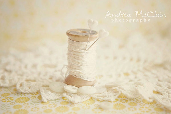 White Thread & Buttons - 5 x 7 print