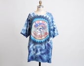 Vintage 90s Grateful Dead Tie Dye Skeleton Skull Concert Shirt