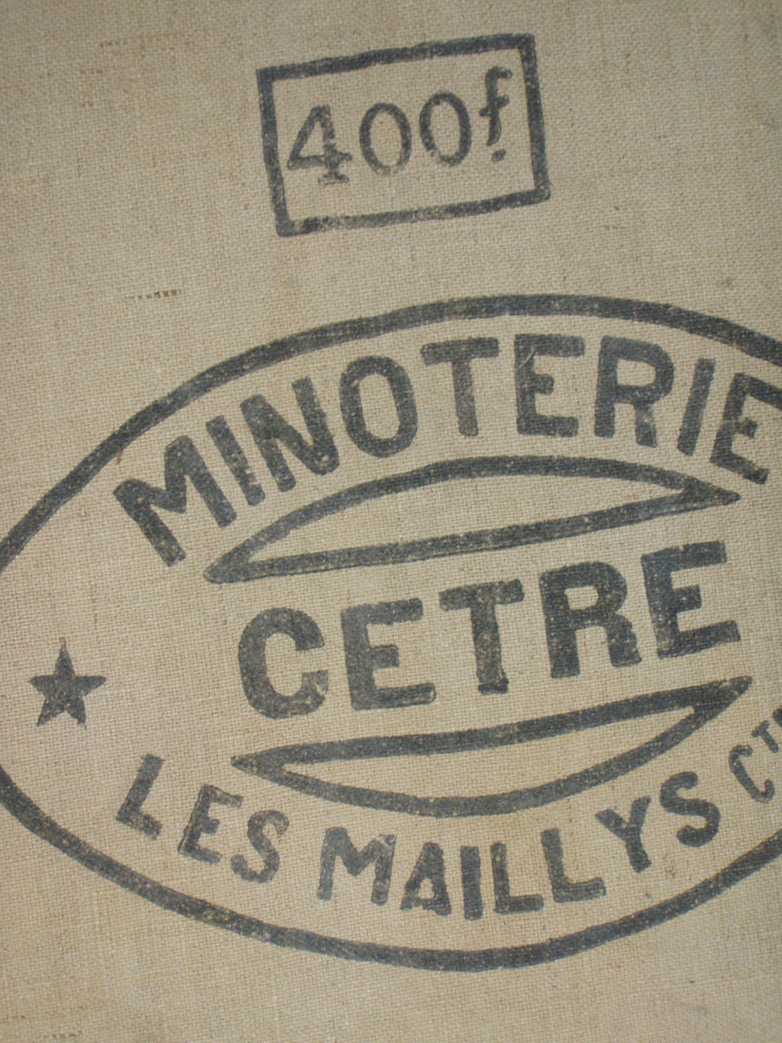 Burlap GRAIN SACK Flour Bag FRENCH rustic and authentic for upholstery or pillow cover 2 Panels