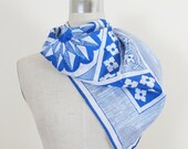 20% OFF SALE Vintage 1960's Square Blue VERA Scarf