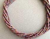 7 Strand Seed Bead Necklace - Copper Brown seed bead necklace