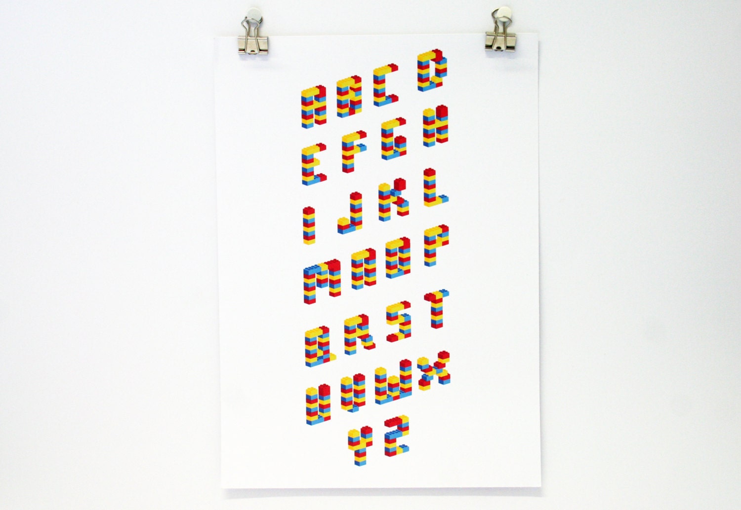 A4 Illustrative Lego Brick Alphabet Poster Print