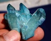 Aqua Aura Blue Quartz Crystal Cluster