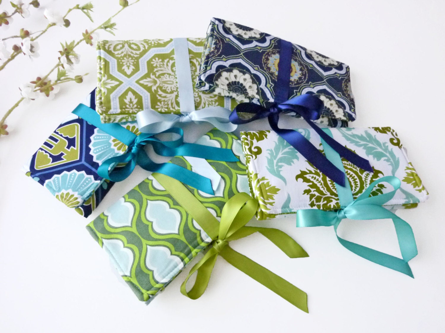 Set of 5 Jewelry Rolls -  Design Your Own Custom Gift or Bridesmaid Set