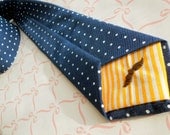 Textured Navy Polka Dot Necktie
