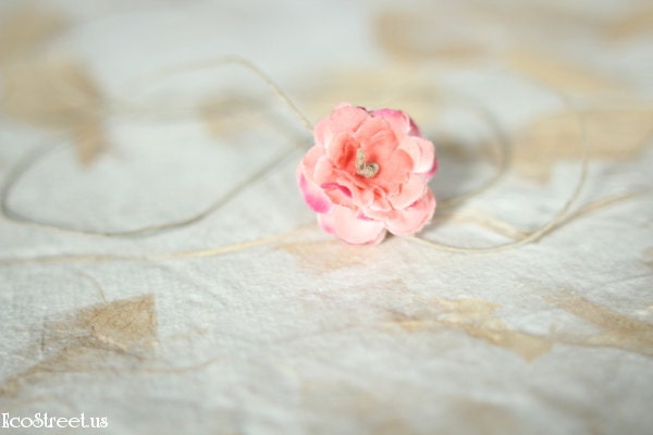Newborn Headband, Baby Headband, Baby Halo in Light Pink and Orange,  Rose, Great for Photo Prop