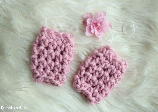Baby Leg Warmers and Headband Set in Pink, Great for Photo Prop