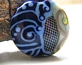 Deep Sea Lentil Lampwork Bead (1) by Caroline Dousi