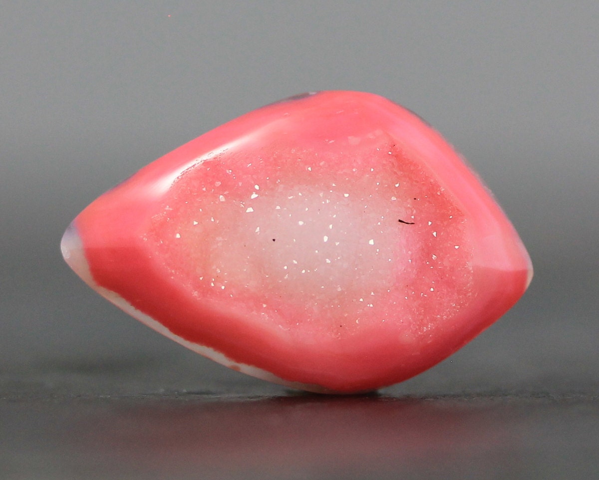 Small Pink Druzy Freeform Agate - 24mm (5799)