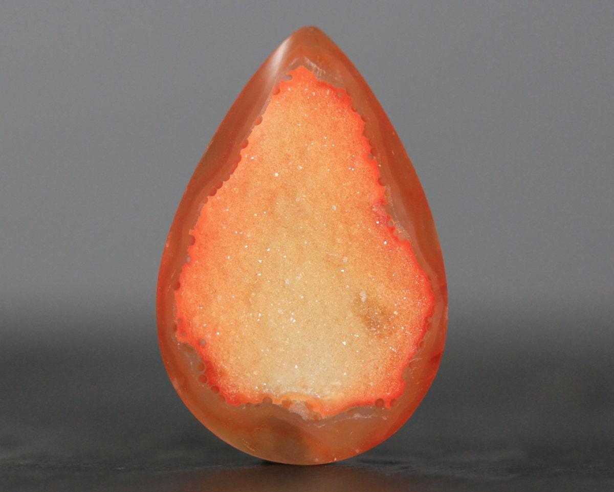 Orange Geode Druzy Cabcohon - Large, 41mm (5826)