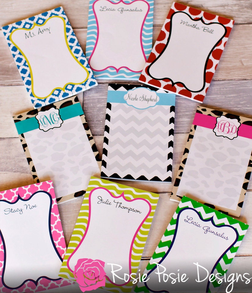 Personalized Monogrammed Notepad 8.5"x5.5"-Design Your Own