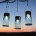 Hanging Garden Lanterns 3 Eco Friendly Gifts for Gardeners, Ball Pint Antique Blue Mason Jar Solar Lights