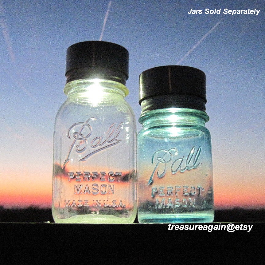 Solar LIDS 2 Canning Jar Lights for Fruit Jars, DIY Party, Outdoor Wedding Garden Mason Jar Solar Lights, Handmade Twist On Lids Only