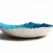 Turquoise Aqua Blue Ceramic Plate with Bubbly Lace Imprint - Home Decor, Soap Dish, Catch All, Jewellery Dish, Spoon Rest