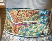 Handmade Fiber Art Belt, Womens Fashion Belt, Wide Quilted Fiber Belt, Original Designed Fashion Accessories