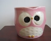 Hooter Owl Mug (Dolly) in Colorado Rose Pink Handmade Stoneware