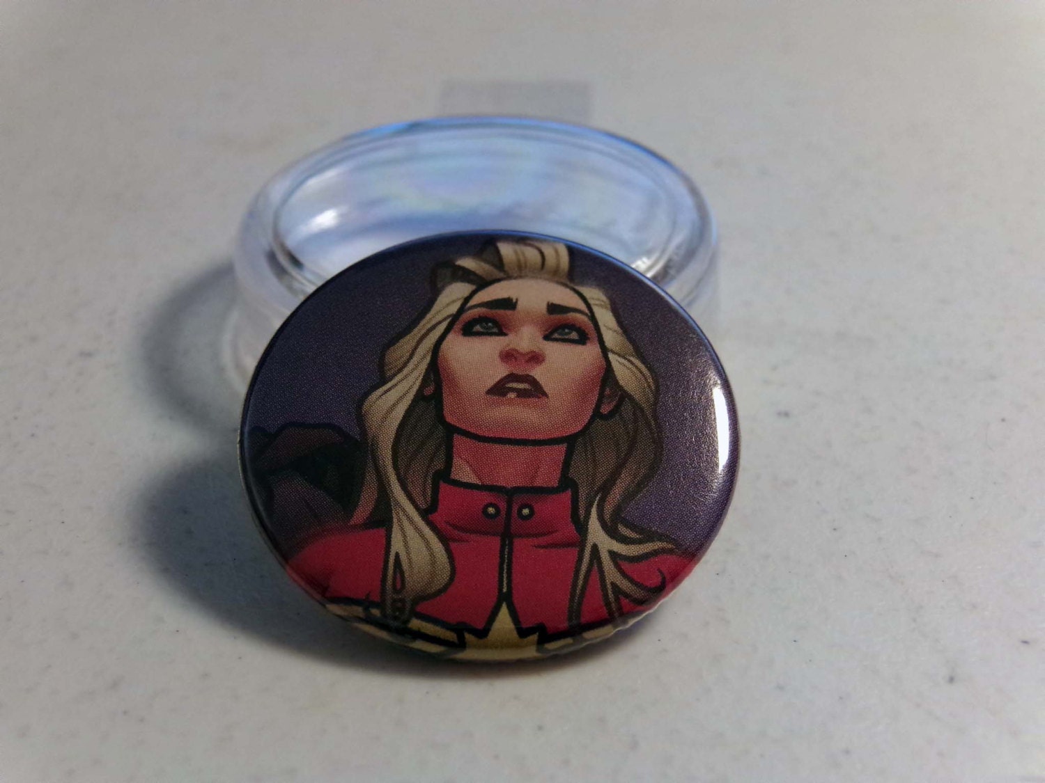 Comic Book 1.5" Button// Captain Marvel (Carol Danvers)