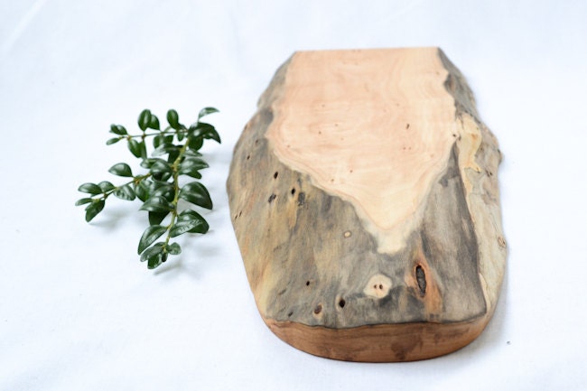 Wood Serving Board, Natural Edge Salvaged Wood 819, Ready to Ship