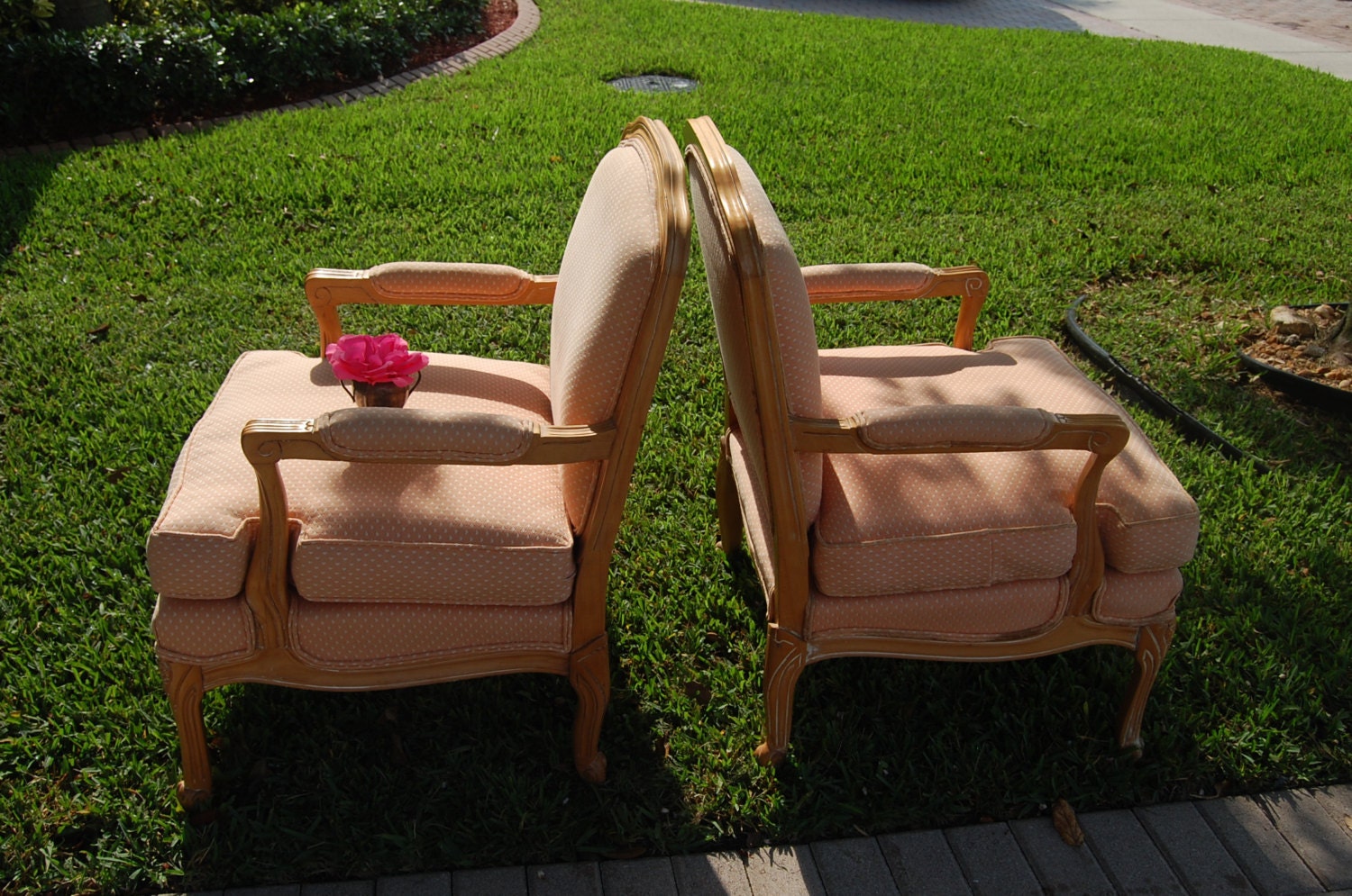 Pair of Vintage Bergere Chairs French Cottage Style SUMMER SALE at Retro Daisy Girl