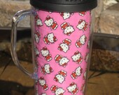 The cat's Meow   - Travel Mug 16 oz with Handle -- Kawaii Cute-