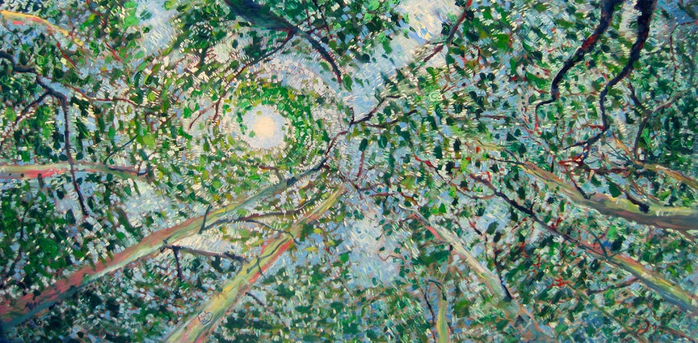 Painting of Trees - View from a Hammock - Large Original Oil Painting