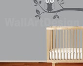 Modern Vinyl Wall Decal Owl Branch Nursery Decals