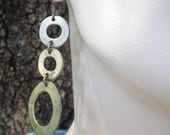 Vintage Hammered Silver Drop Down Earrings Grommet Steampunk Punk Rock Boho by Modern Logic