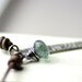 Rustic Moss Aquamarine Gemstone and Leather Necklace, Aquamarine and Leather Necklace, Fine Silver, Sterling Silver