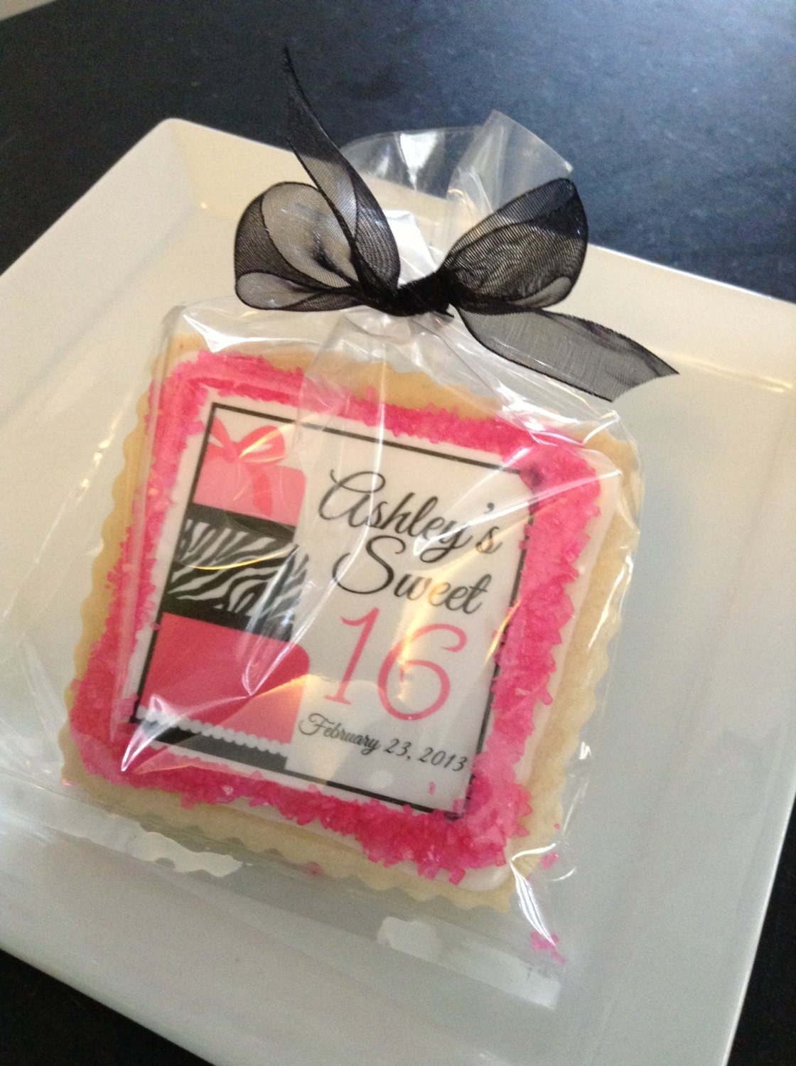 Sweet sixteen personalized cookie favors