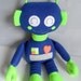 Kids - Baby & Toddler - Stuffed Toy - Rag Doll - Robot - Electric Blue - Neon Lime - DayGlo