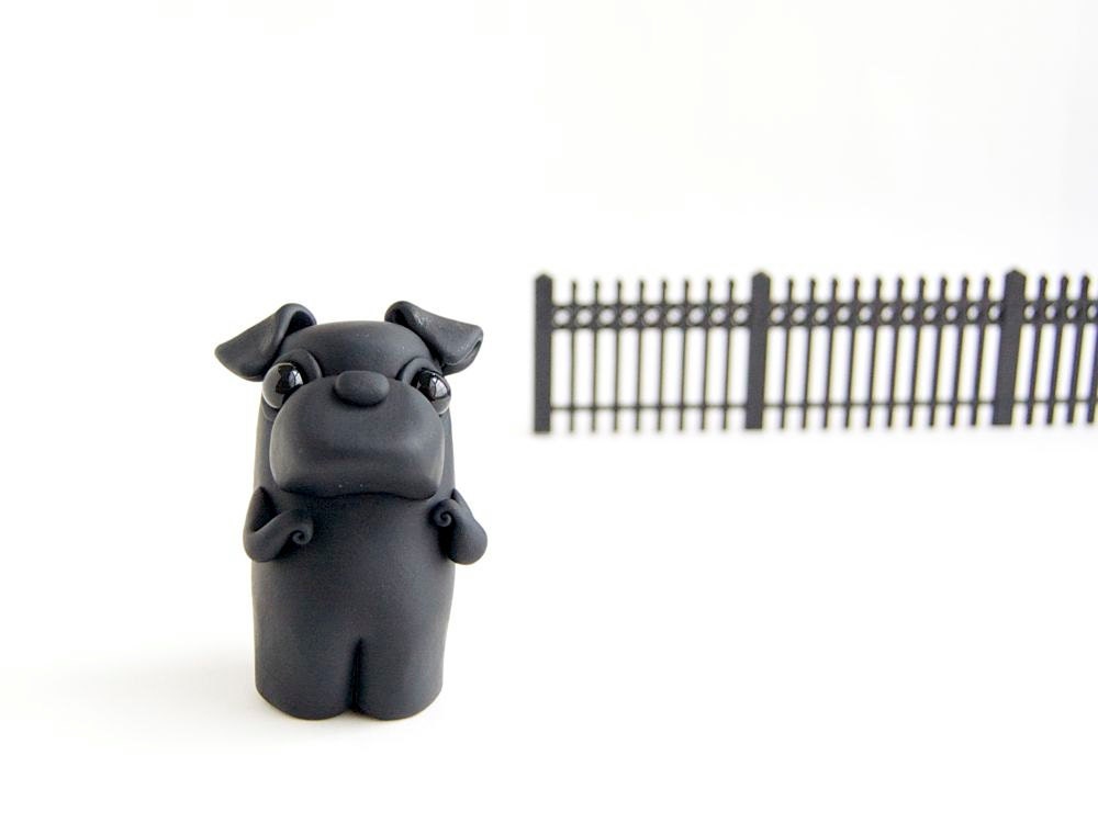 Black Pug Figurine by Bonjour Poupette