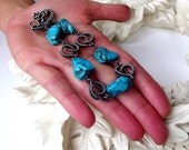 Wire Wrapped Bracelet Sterling Silver Bracelet Turquoise Bracelet.