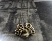 Brass Dangle Necklace, Gift for Her, Boho Chic, Accessories