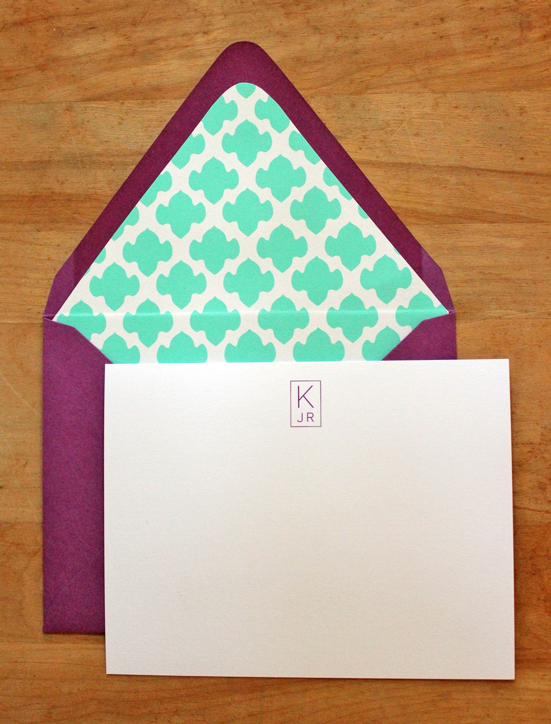 personalized notecards - modern monogram