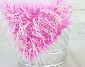Frosted Hot Pink Mongolian Faux Fur Rug Nest Photography Photo Prop Newborn Baby Toddler Mat