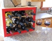 Cedar wine rack for your countertop-gorgeous Red Frame 12  Bottle Organizer