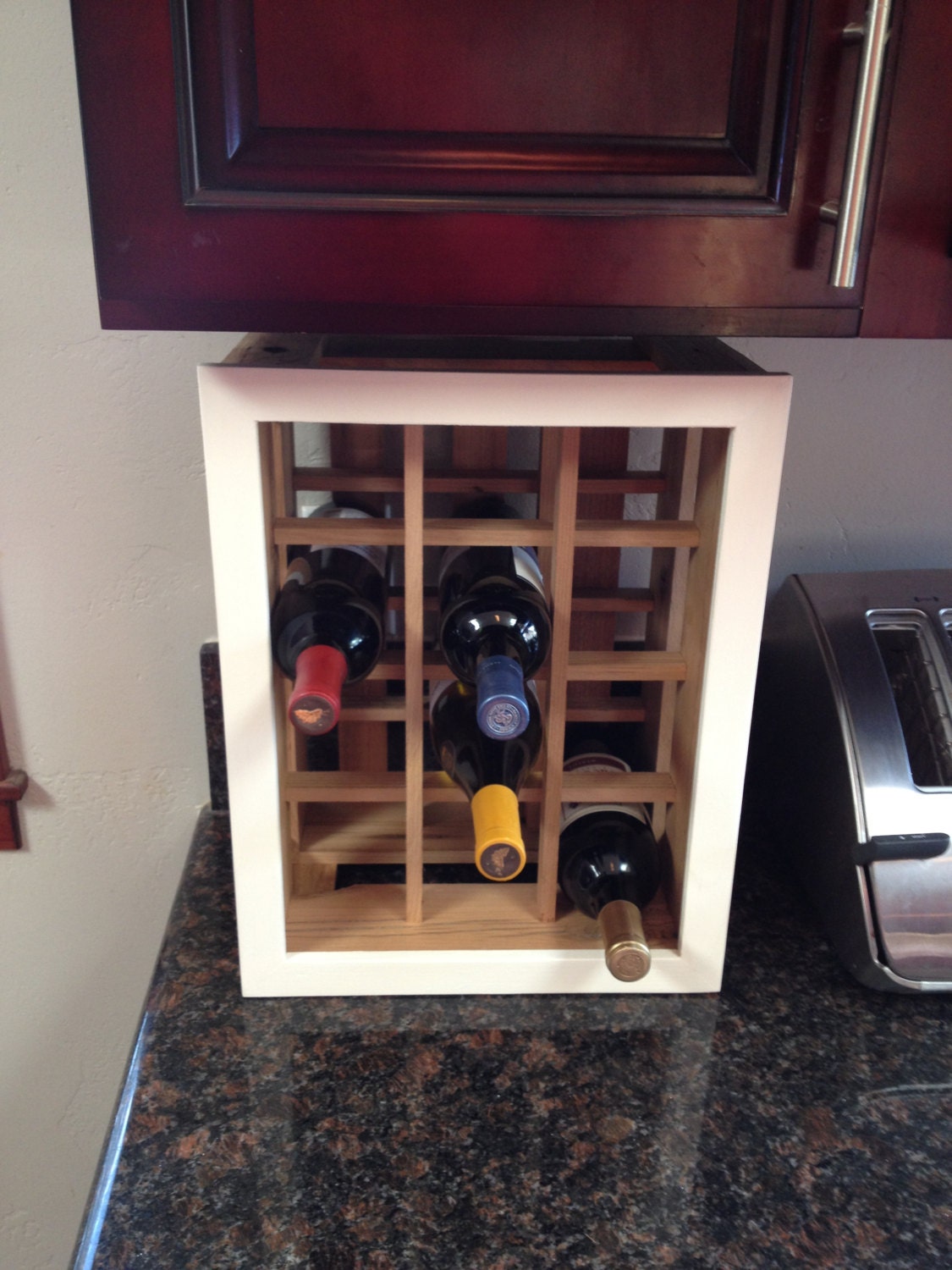 Wooden wine rack sturdy and made with reclaimed Cedar