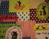 Cute Japanese cotton fabric bag with cotton handle