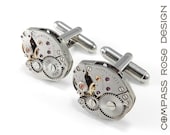 SOLDERED Steampunk Cuff Links - Mens Watch Movement Steam Punk Cufflinks - Wedding Valentine Everyday Awesome