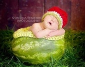 Crocheted Newborn Juicy Watermelon Baby Hat, Beautiful Photography Prop