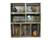 Bookshelf Wood Crate Furniture Bookcase Stackable Wooden Crates Solid Wood Box Modular Shelves Set of 7