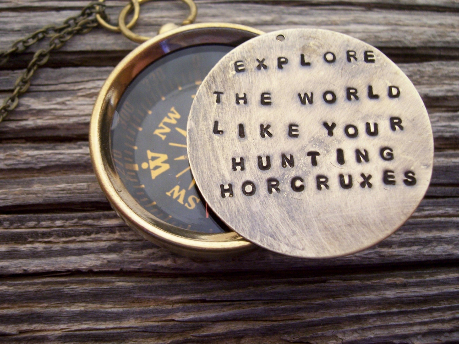 Graduation Gift Harry Potter real Compass hand stamped - Explore the world like your Hunting Horcruxes -