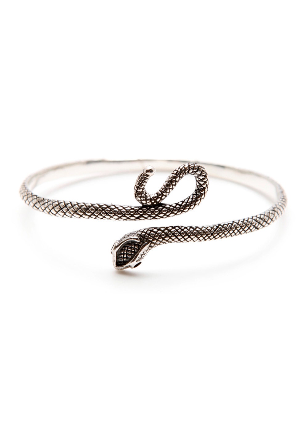 Carpe Diem 925 Sterling Silver Snake Black Diamond Bnagle Bracelet Jewelry Jewellery CDB-067