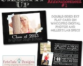 SALE INSTANT DOWNLOAD - Chalk It Up Graduation Announcement No. 1- 5x7 photo templates on Whcc, Miller's Lab and ProDigitalPhotos Specs