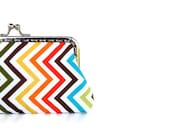 New version-Colorful chevron clutch, purse,rainbow zig zag stripes,geometric purse