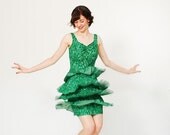 20% OFF - Vintage 1950s Dress - 50s Dress - Tiny Green Bubbles