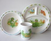 Kermit the Frog and Friends Kid's Plate, Bowl, and Cup Set