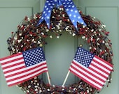 Spring Wreath - Summer Wreath - Patriotic Wreath