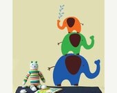 SALE 10% OFF Wall Decal ELEPHANTS Childrens - Elephant Wall Decal - Large
